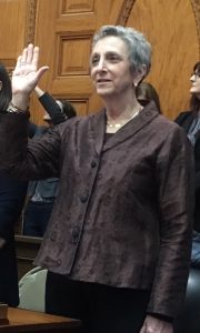 Rep. Balser being sworn in at the Massachusetts State House in January of 2019.